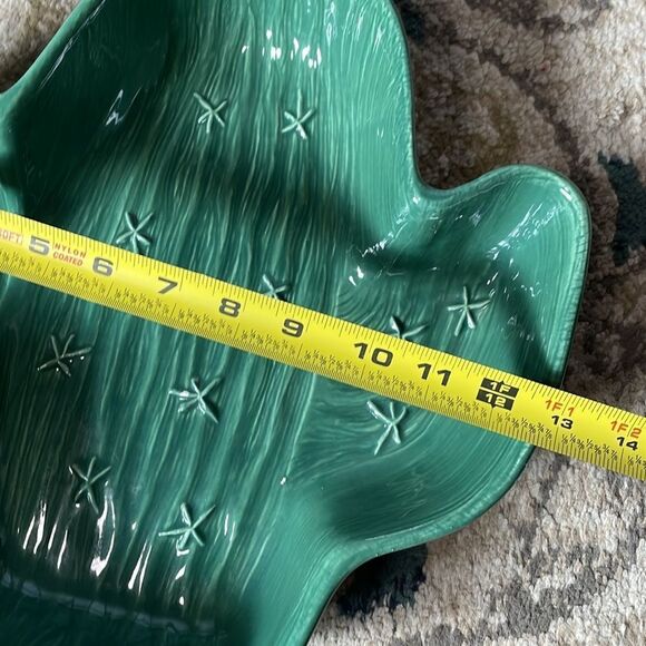 Treasure Craft Made in USA Cactus Shaped Green Ceramic Dish/Planter - Picture 9 of 13